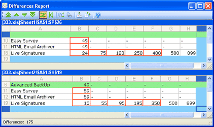 Compare Spreadsheets for Excel report