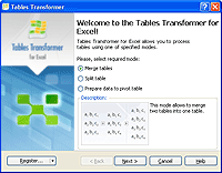 Tables Transformer for Excel
